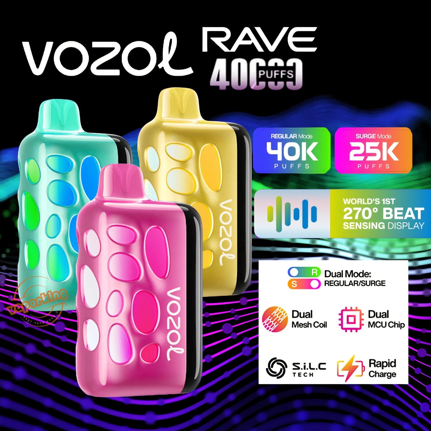 VOZOL Rave 40000 Puffs – 5% / 50 mg
