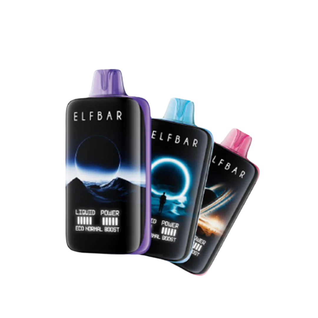 Three ELF BAR vape devices with 'Vape UAE' branding on a white background.