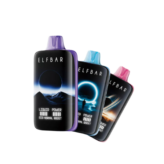 Three ELF BAR vape devices with 'Vape UAE' branding on a white background.