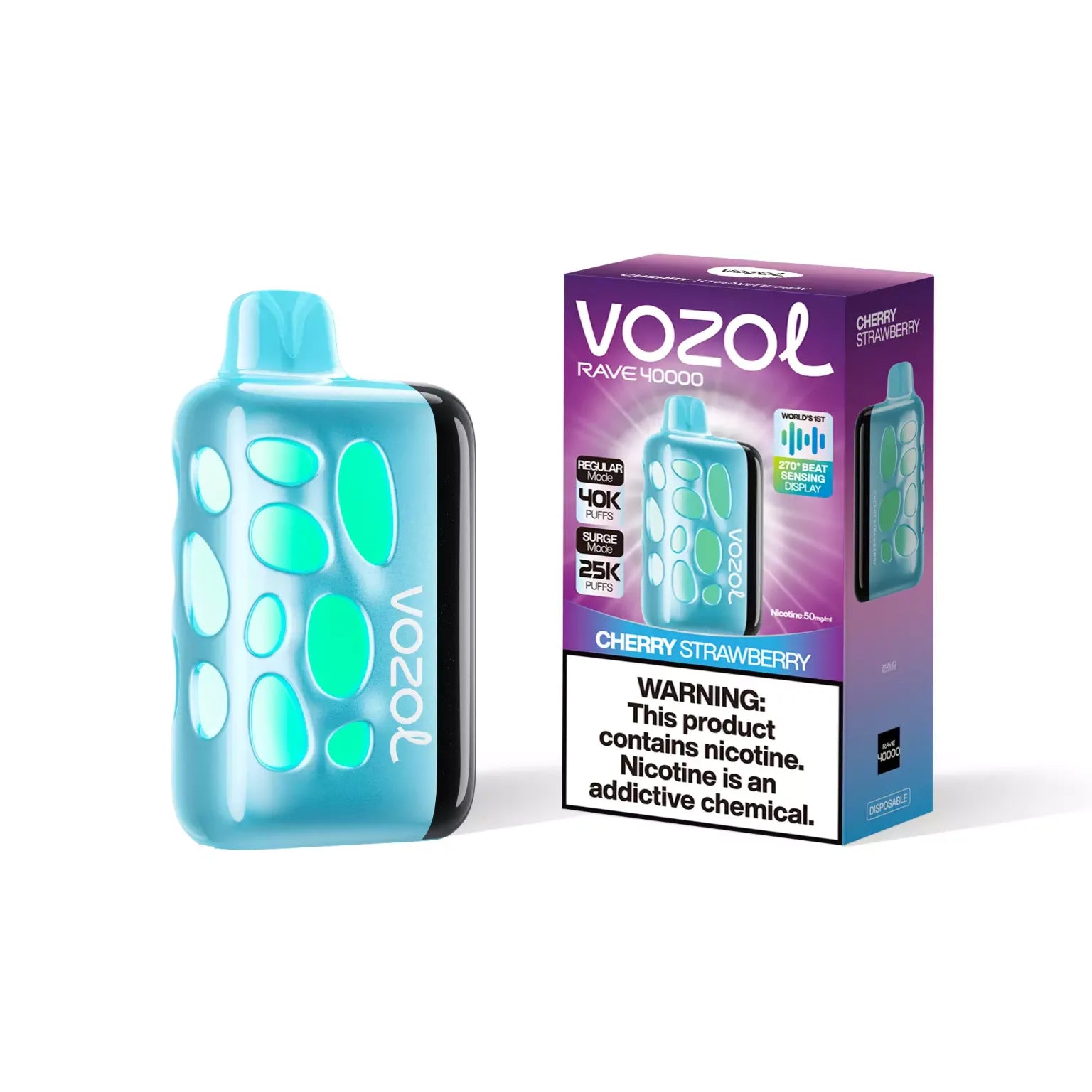 VOZOL vape device and packaging on a white background