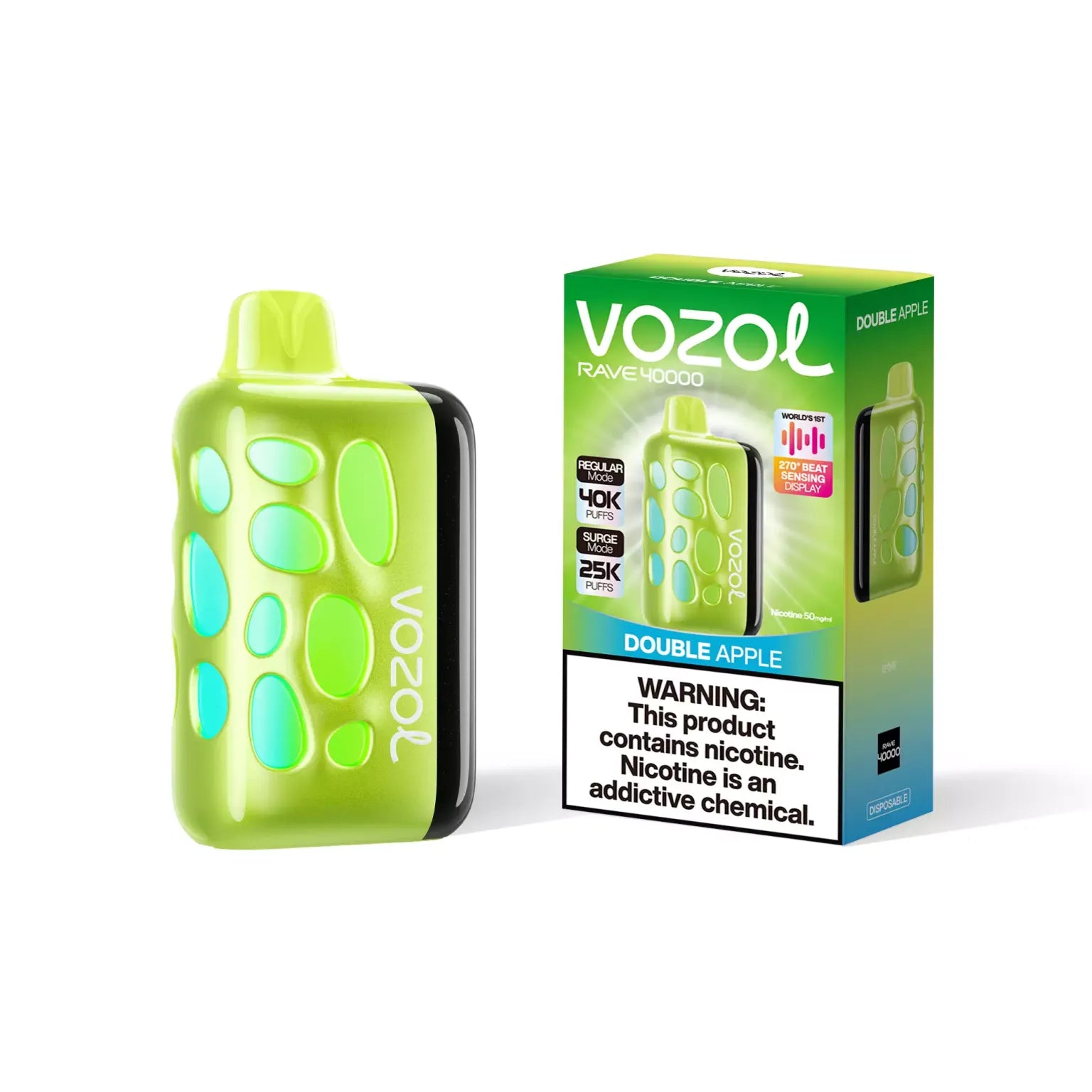 VOZOL vape device and packaging on a white background