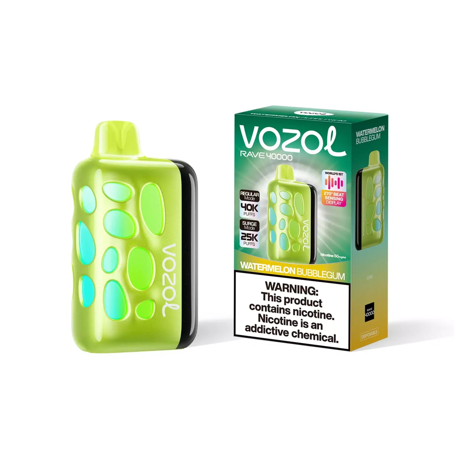 VOZOL vape device and packaging on a white background