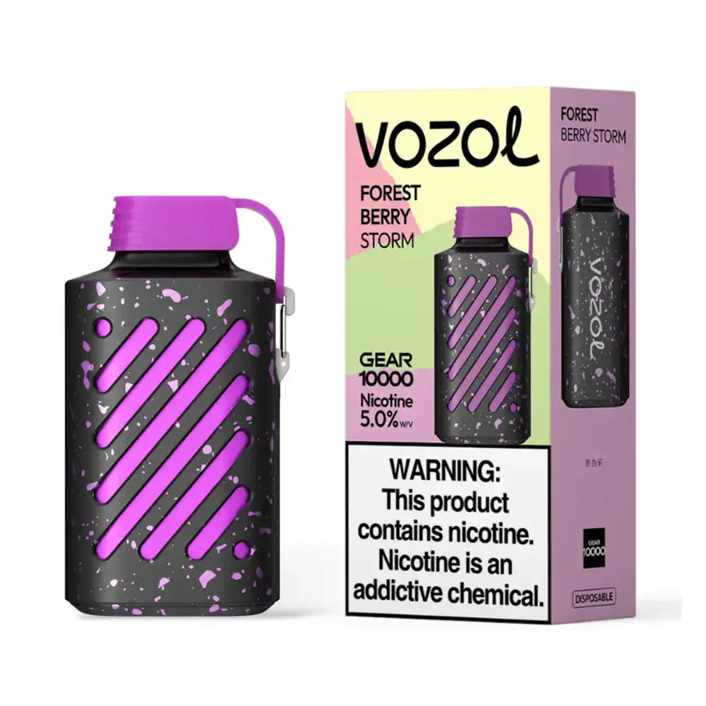 VOZOL Forest Berry Storm vape device with packaging on a white background