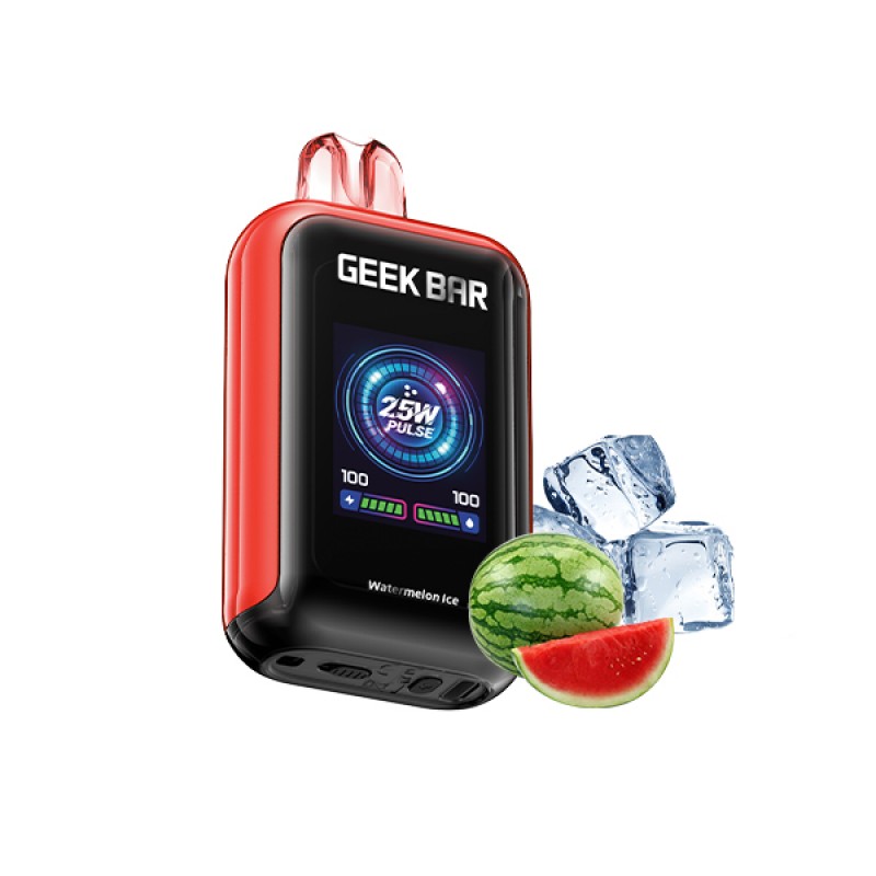 Geek Bar vape device with watermelon ice flavor on a white background