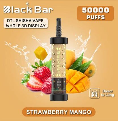 Shisha vape with strawberry and mango flavor on a beige background