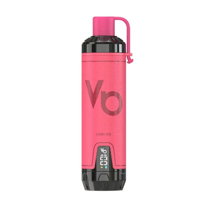 Pink water bottle with black cap on a white background